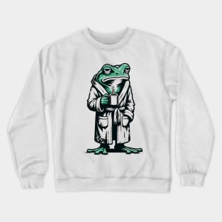 Unimpressed Frog Sips Coffee: Funny Sarcastic Frog T-Shirt Crewneck Sweatshirt